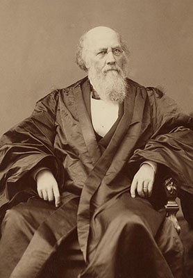 Portrait photograph of Justice Stephen J. Field in his robe taken by a San Francisco studio photographer, likely in the early 1890s.