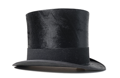 Justice Frankfurter’s top hat was made by Herbert Johnson Hatters in London, England, which was the same hat company that later crafted the wide-brimmed hat worn by Indiana Jones in the 1981 film, Raiders of the Lost Ark. 