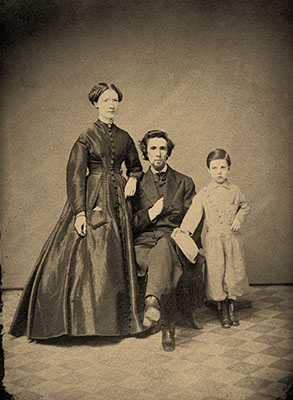 Six-year-old Charles Evans Hughes with his parents, Mary Catherine Connelly Hughes and Rev. David Charles Hughes, 1868.