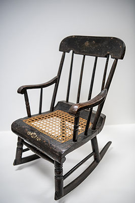 Windsor rocking chair used by Charles Evans Hughes as a child, late 19th century. 