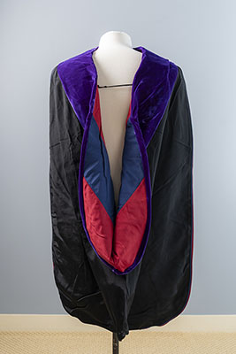 This velvet academic hood was presented to Chief Justice Earl Warren during a mid-year commencement on February 11, 1956, by the University of Pennsylvania.