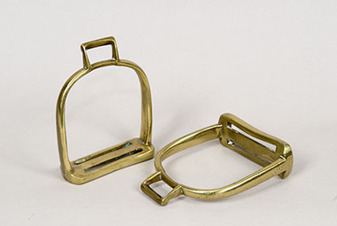 According to family lore, Harlan used these stirrups to create a set of bookends after the war.