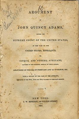 Pamphlet of John Quincy Adams’ argument.