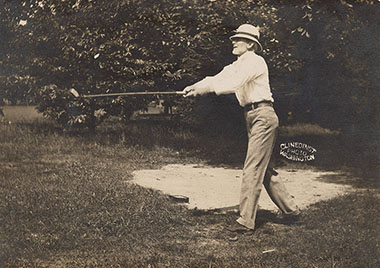 Justice Joseph McKenna golfing at the Chevy Chase Club, circa 1911.