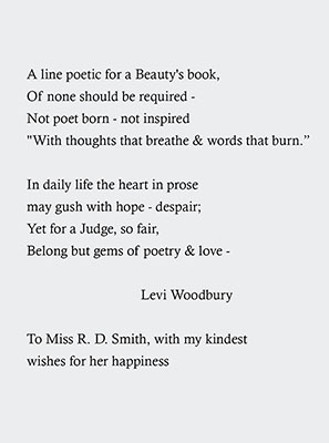 A transcript of Justice Levi Woodbury’s untitled poem.