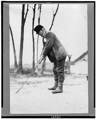 Justice John Marshall Harlan golfing, circa 1901.