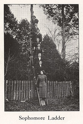 “Content to live, though not to work” was Rutledge’s yearbook quotation in 1912. He is pictured second from the top along with other Maryville College sophomores.