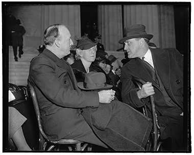 Justice Hugo L. Black (left), Josephine Foster Black, and Senator Sherman Minton at Marian Anderson’s Lincoln Memorial Concert, April 9, 1939.