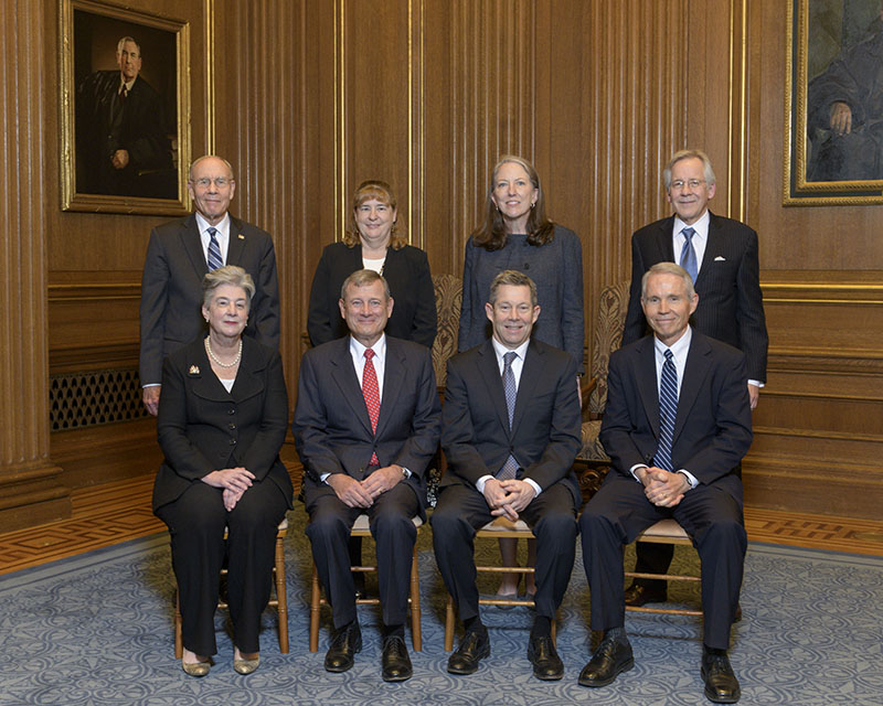 Chief Justice John G. Roberts, Jr., with the 2015 Supreme Court Fellows Commission