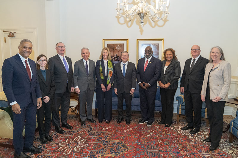 Chief Justice John G. Roberts, Jr., with the 2026 Supreme Court Fellows Commission