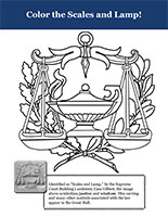 Scales & Lamp coloring page