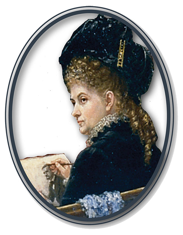 Self-portrait of Cornelia Adèle Fassett, detail from The Florida Case before the Electoral Commission, 1879.