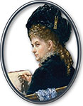 Self-portrait of Cornelia Adèle Fassett, detail from “The Florida Case before the Electoral Commission,” 1879