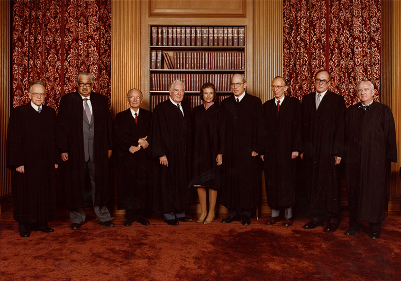 The Burger Court in the Justices' Conference Room on the day of Justice O'Connor's Investiture. 
