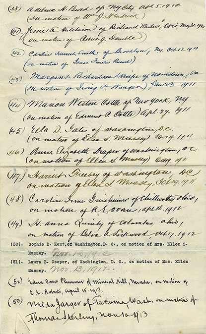 List of women admitted to the Supreme Court Bar, 1910-1913, Page 3