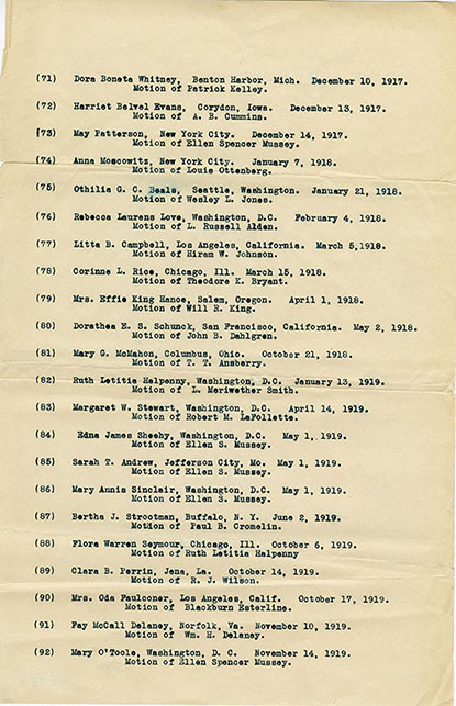 List of women admitted to the Supreme Court Bar, 1917-1919, Page 5