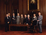 Informal group photograph of the Burger Court taken in February 1982