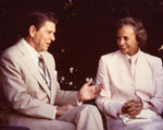 President Ronald Reagan with Judge Sandra Day O'Connor, July 15, 1981
