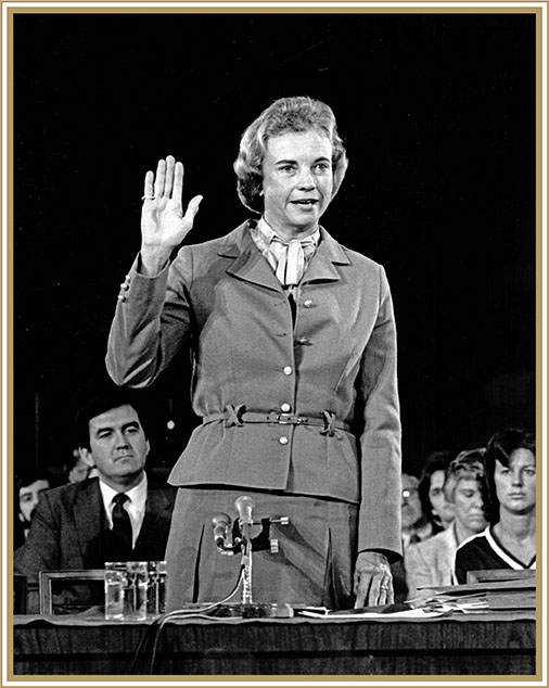 Supreme Court Nominee Sandra Day O'Connor during her confirmation hearings, September 1981.