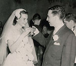 The O’Connors’ share a toast at their wedding reception, December 20, 1952