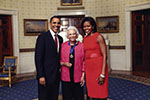 Justice Sandra Day O'Connor with President Barack Obama and First Lady Michelle Obama