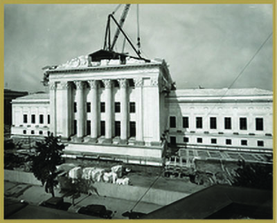 View from the east of the Supreme Court Building during construction, August 1, 1933.
