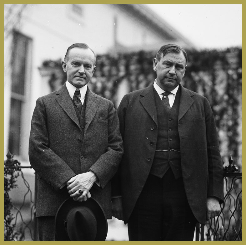President Coolidge and Attorney General Harlan Fiske Stone at the White House, 1924.