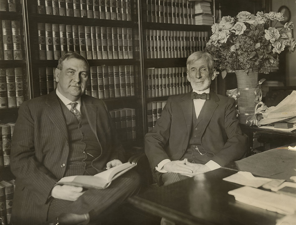 Retired Justice Joseph McKenna (right) and Attorney General Harlan Fiske Stone, January 1925.