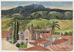 Agnes Stone, Watercolor of a Mexican landscape