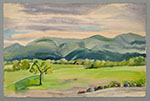 Agnes Stone, Watercolor of a Mountain and Valley Scene