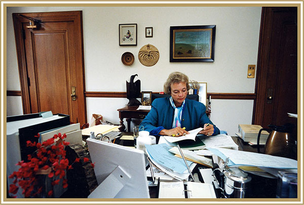 Justice Sandra Day O'Connor in her Chambers, 1991.